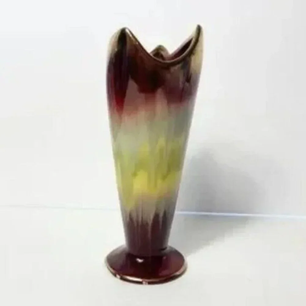 Vintage Bay Keramik Pottery Drip Glaze Vase Multicolor 9